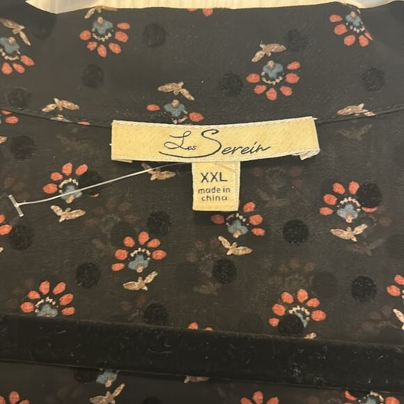 Les Serein Blouse XXL | NWOT | Boho velvet buttons | Workwear | Cottagecore Vibe - Picture 2 of 7